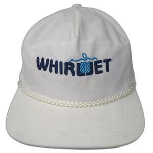 Sportcap 5 Panel Hat White Blue OS Whirljet Embroidered Rope Brim Slideback